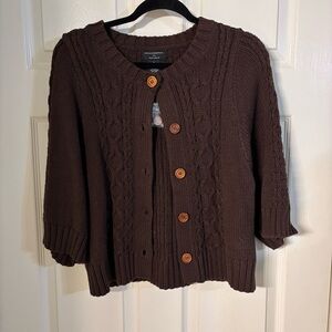 Philosophy By Republic Brown Chunky Cable Knit Cardigan, Size XL